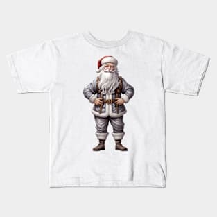 Silver Christmas Santa Claus Kids T-Shirt